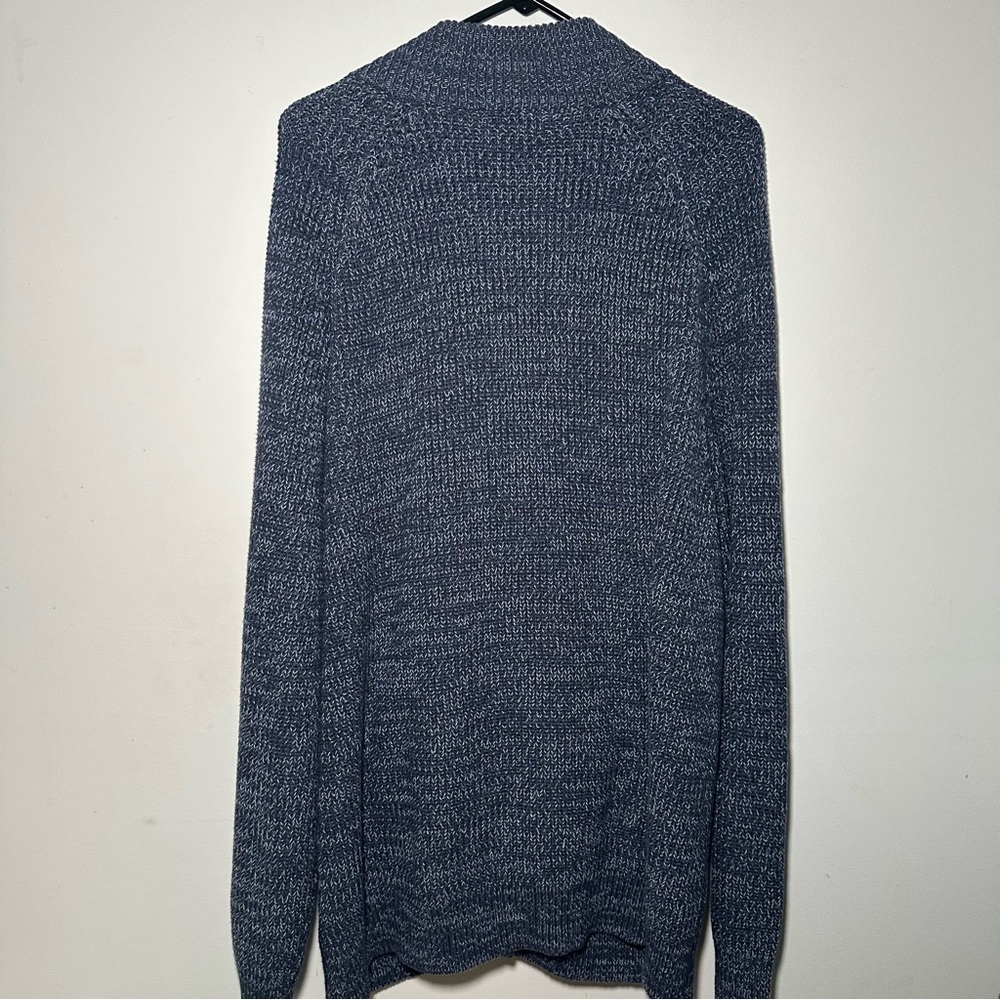 L.L.Bean Blue Jean Sweater FZ Preppy Knit Cardigan XXL Regular Cozy Denim Cotton - Picture 10 of 12